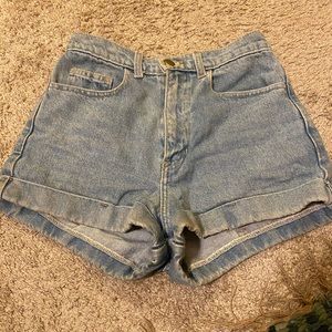 American apparel high waisted blue denim shorts